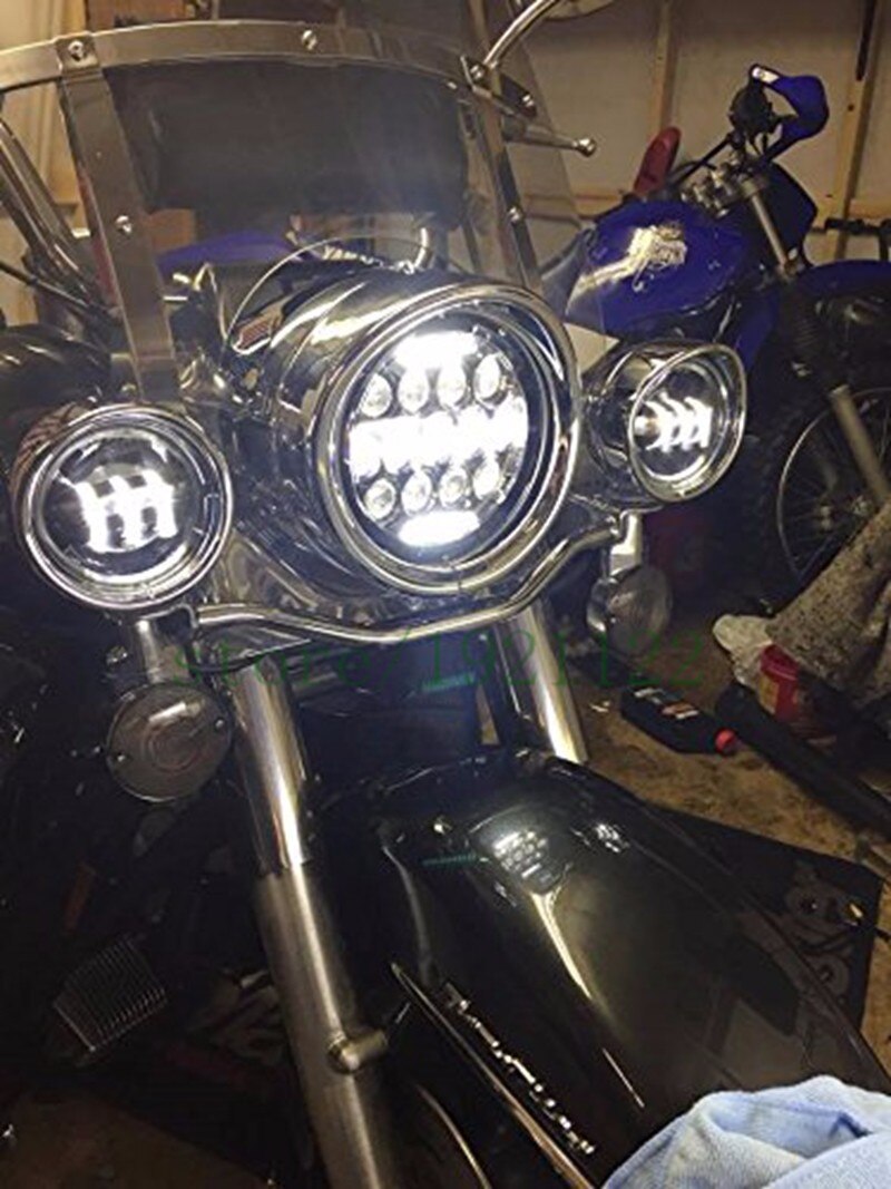 7,5 zoll Motorrad LED Scheinwerfer Universal- Motor- 7Zoll Runde Kopf Lampe Schwarz Scheinwerfer für Harley Cafe Rennfahrer Bobber Honda