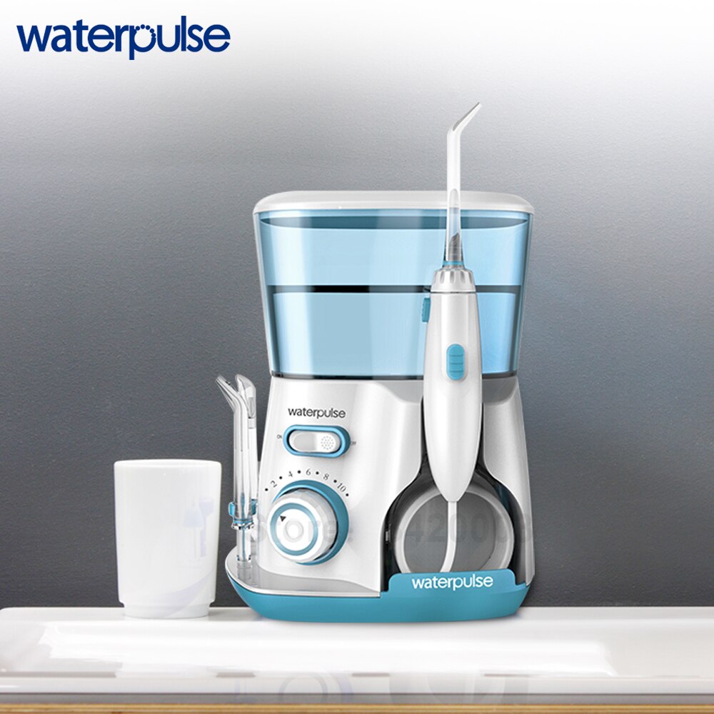 Waterpulse V300 800ml Dental Flosser Orale Irrigatore Dentale Flosser Acqua Igiene orale Denti Pulitore Dentale Flosser con 7 Ugelli