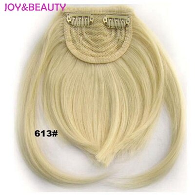 Joy&amp;beauty hår syntetisk hår lige pandehår klip på klip foran pæn pande høj temperatur fiber 6 tommer lang: #613