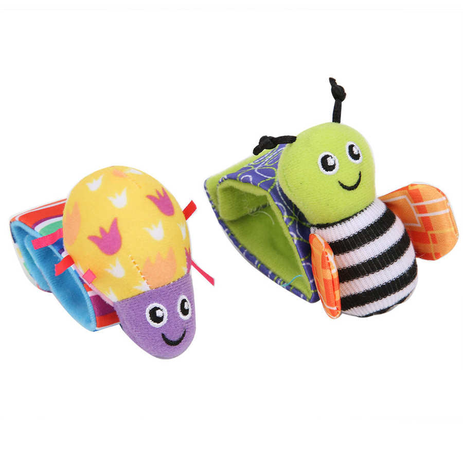 4 Stuks Baby Sokken Speelgoed Schattige Dieren Zachte Sok Opknoping Speelgoed Baby Baby Pols Rammelaars En Foot Finders Perfect voor 0-2 Maanden