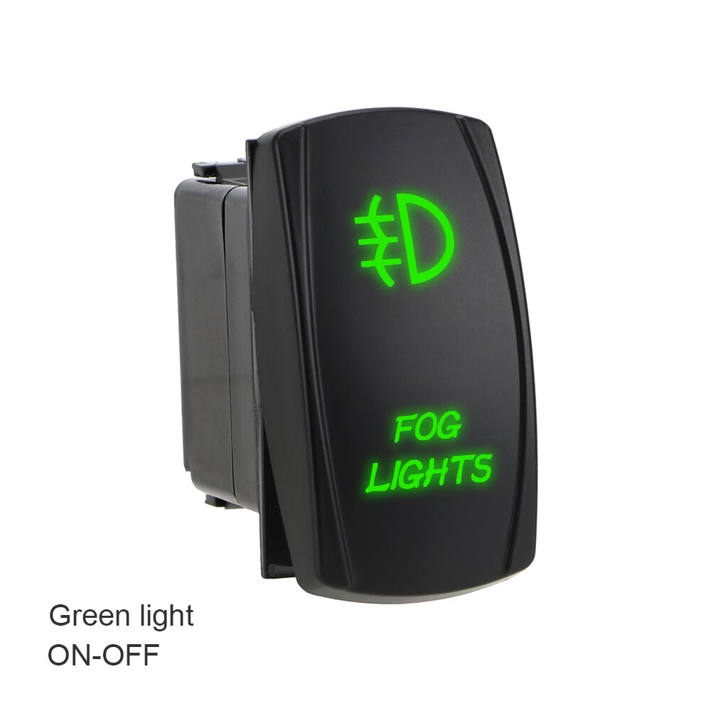 Leepee 5 Pin Mistlamp Schakelaar Auto Dashboard Knop Connector Verlichte On-Off Led Rocker Schakelaar Automobiel Modificatie: green