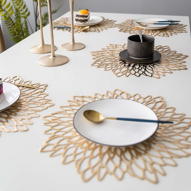 1pc pvc holle isolatie onderzetters tafelmatten voor thuis, kerst, bruiloft, hittebestendige placemat voor eettafel  #1