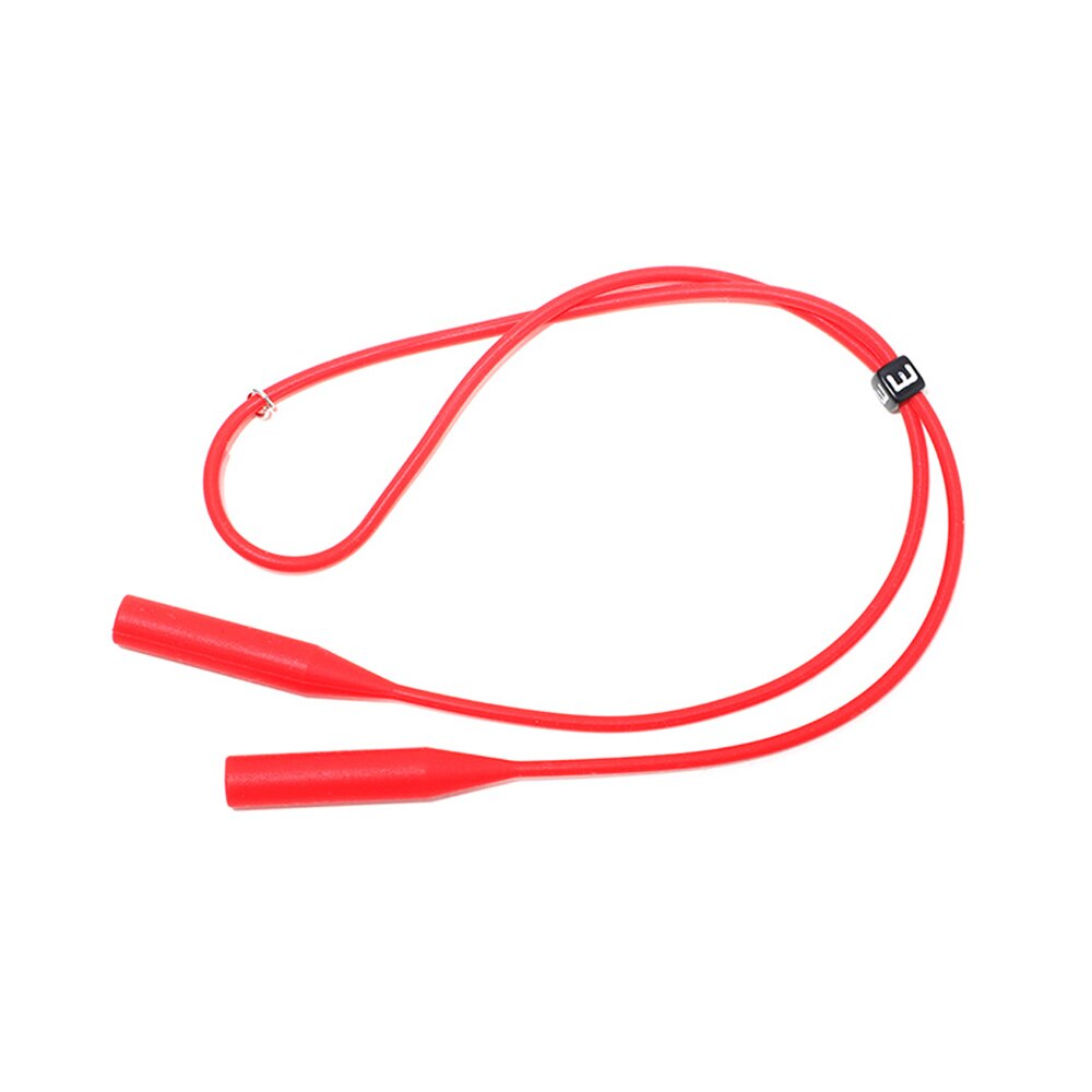 Silicone world Adjustable Silicone Eyeglasses Straps Sunglasses String Ropes Glasses Chain Sports Holder Elastic Anti Slip Cords: Red