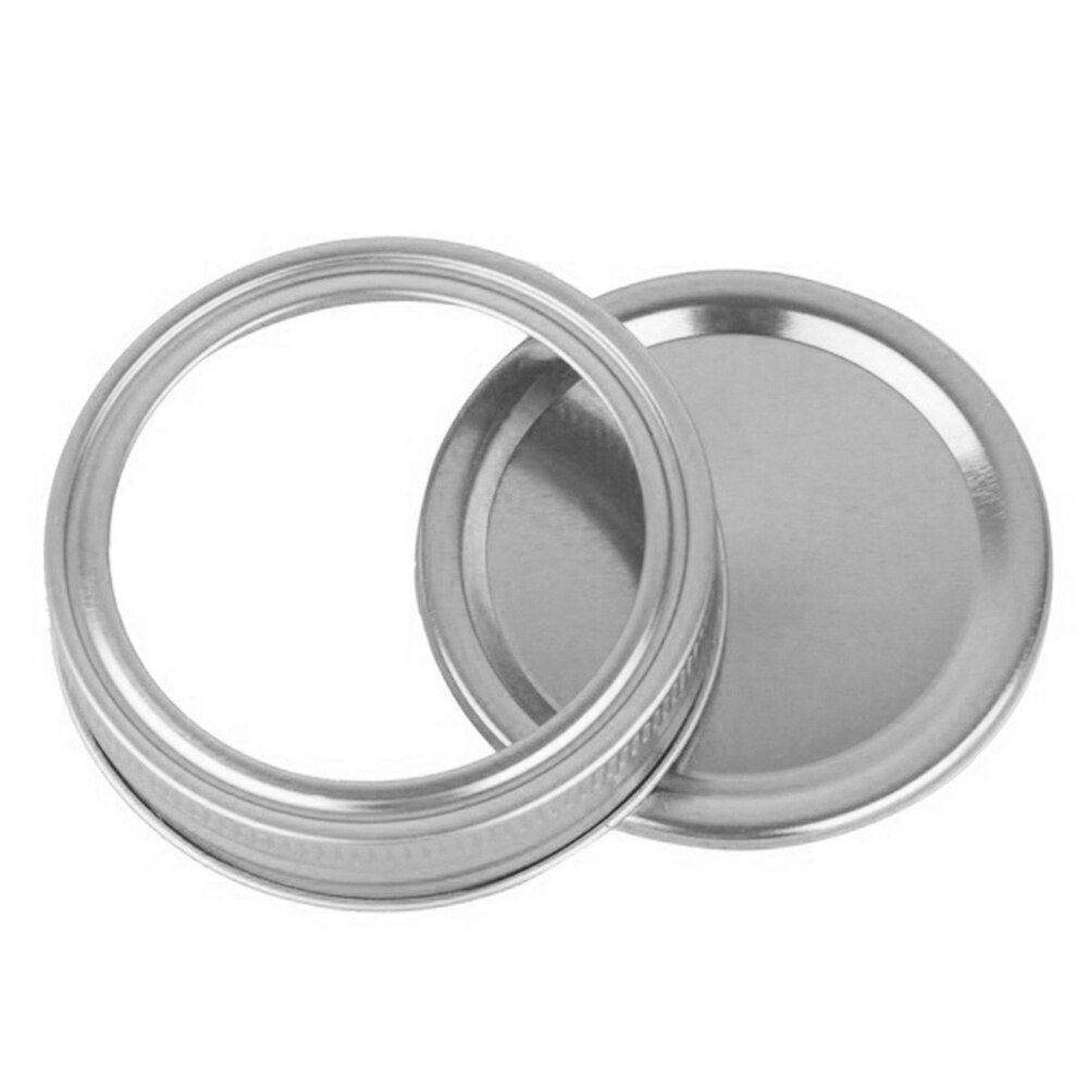 Stainless Steel Mason Jar Lids Tinplate Glass Cup Cap Sealing Ultra Food Fresh Mason Can Cover Wide Mouth Standard Storage Solid: 5
