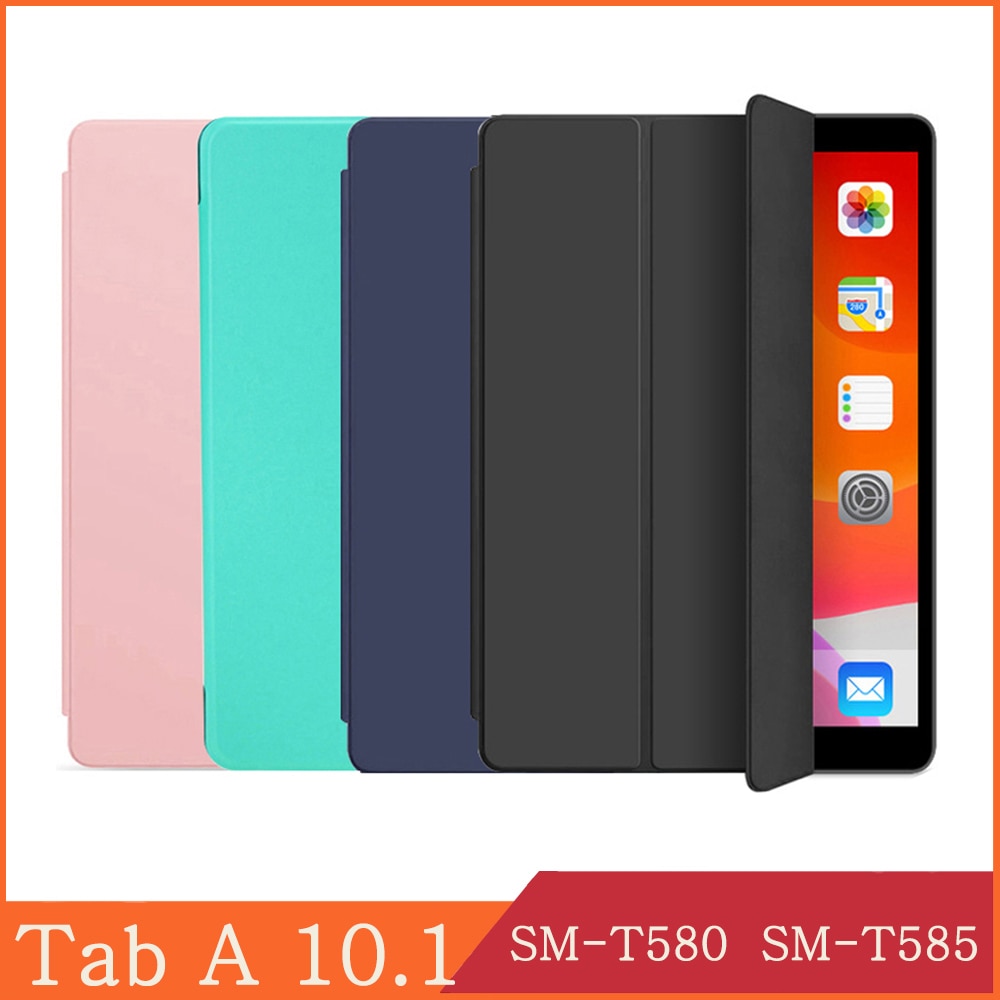Funda Voor Samsung Galaxy Tab EEN 10.1 SM-T580 SM-T585 WI-FI 3G LTE Leather Flip Cover Tablet Case Kickstand folio Capa Shell