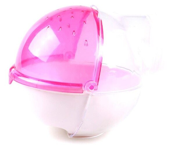 Hámster Guinea cerdo baño bola forma para baño, bañera rata ratón actividad habitación Baño de mascotas bañera artículos para hámster: Pink