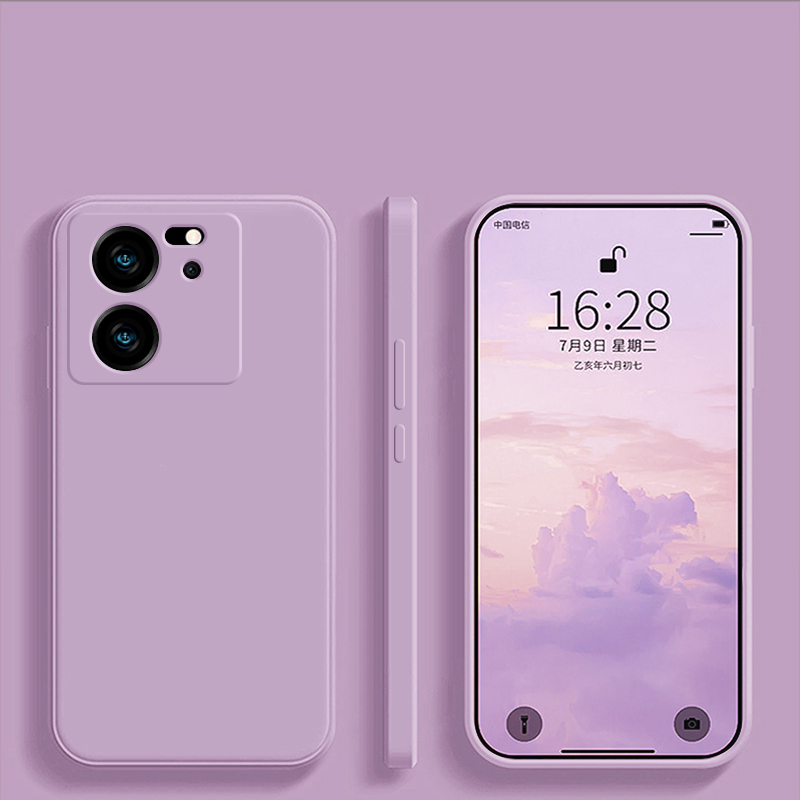 Coque de téléphone carrée en silicone liquide pour Xiaomi, coque arrière souple, couverture de luxe, Mi 13T, Mi 13 T Pro, Mi 13T Pro, 5G
