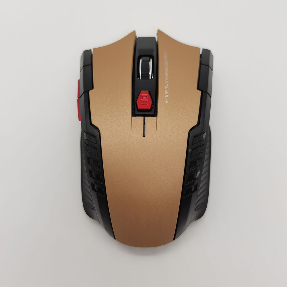 2,4 GHz draadloze muis optische 6-toetsen computermuizen met USB-ontvanger voor verstelbare gamingmuis voor computer PC Laptop: Goud