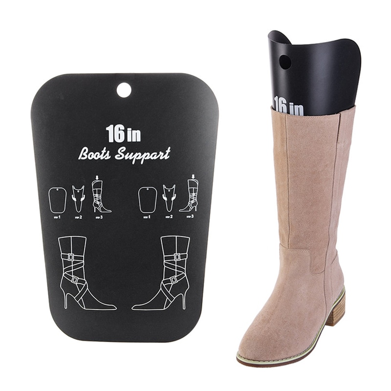 2pcs/Pair Black Boot Stand Holder Women Knee High Boot Inserts Plastic Supporter Storage Closet Shoe Organizer Rack