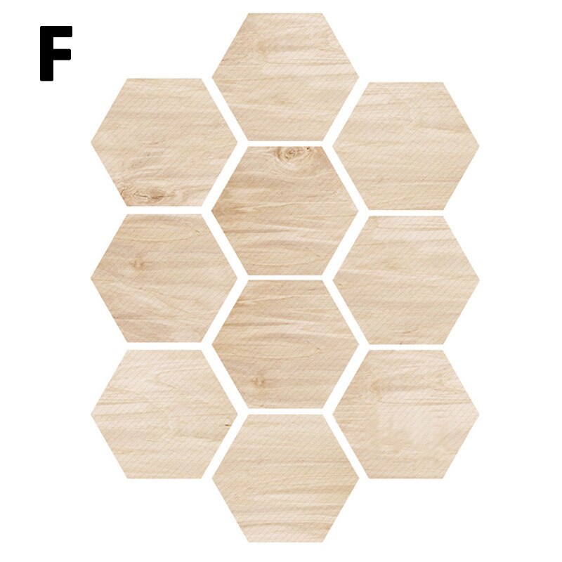 10Pcs/Lot Wood Texture Floor Sticker Waterproof Pvc Diy Stick Ground Wallpaper For Kitchen Bathroom Home Decor Floor Decal: F