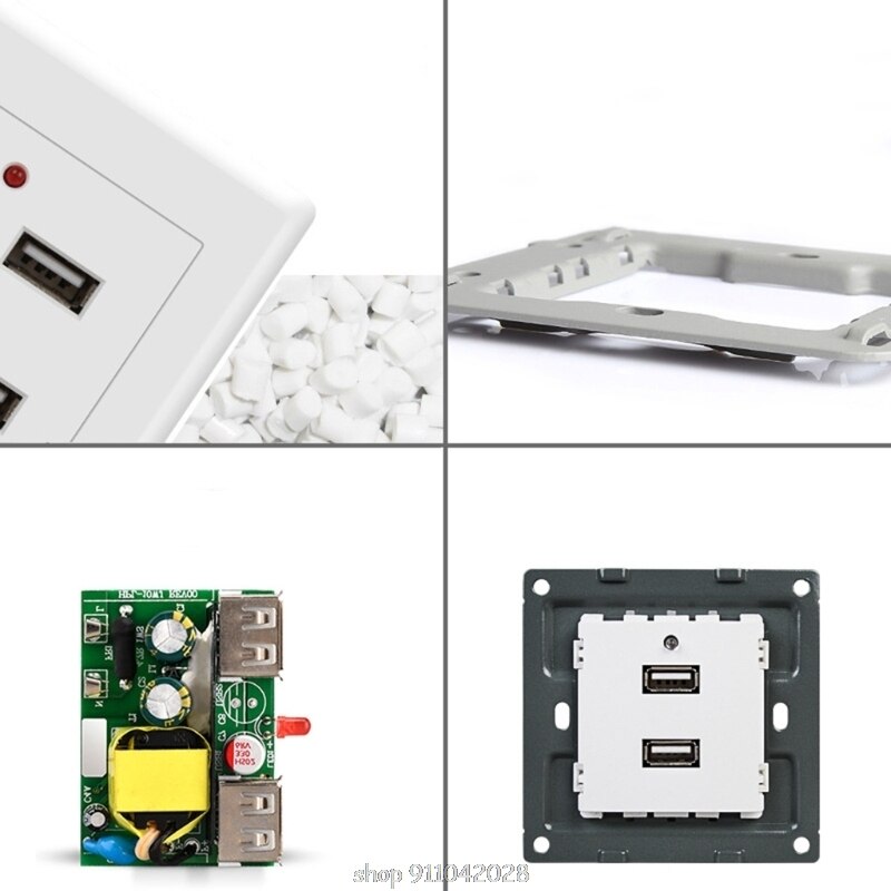 2/4 Ports USB Electrical Socket Station Power Adapter Plug Outlet 110V-250V Wall Mounting Charger D15 20