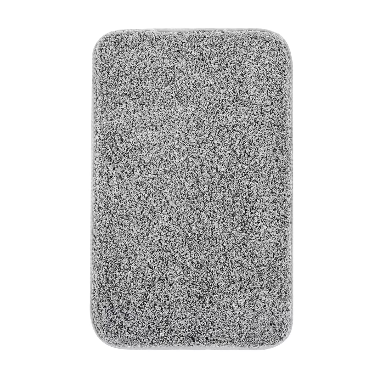 Badeværelsestæppe skridsikre bademåtter absorberende badeværelsesmåtte blød mikrofiber fodmåtte fluffy plys shaggy badeværelsestæpper og gulvmåtter: Lysegrå / 400 mmx 800mm