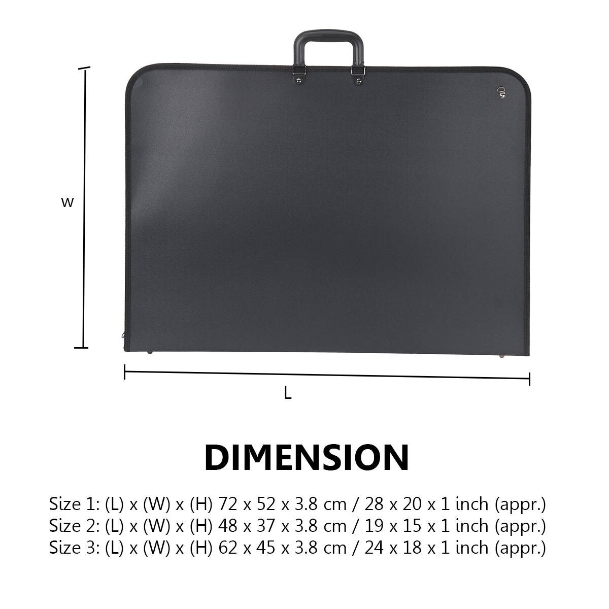 3 Sizes Artist Portfolio Drawing Painting Folder Bag Storage File Plastic Document Carry Case Art Sketching Filing Supplies Set