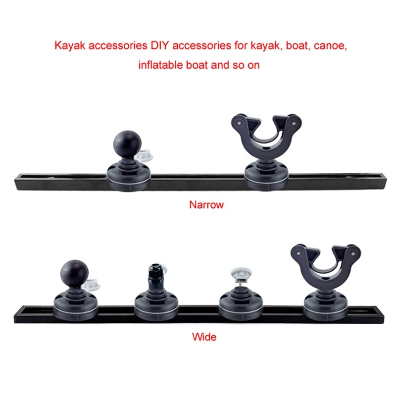 Kayak Slide Track Rails Bracket Accessories Fishing Rod Rack Holder Mounting Base Tackle Canoe Inflatable Marine Boat
