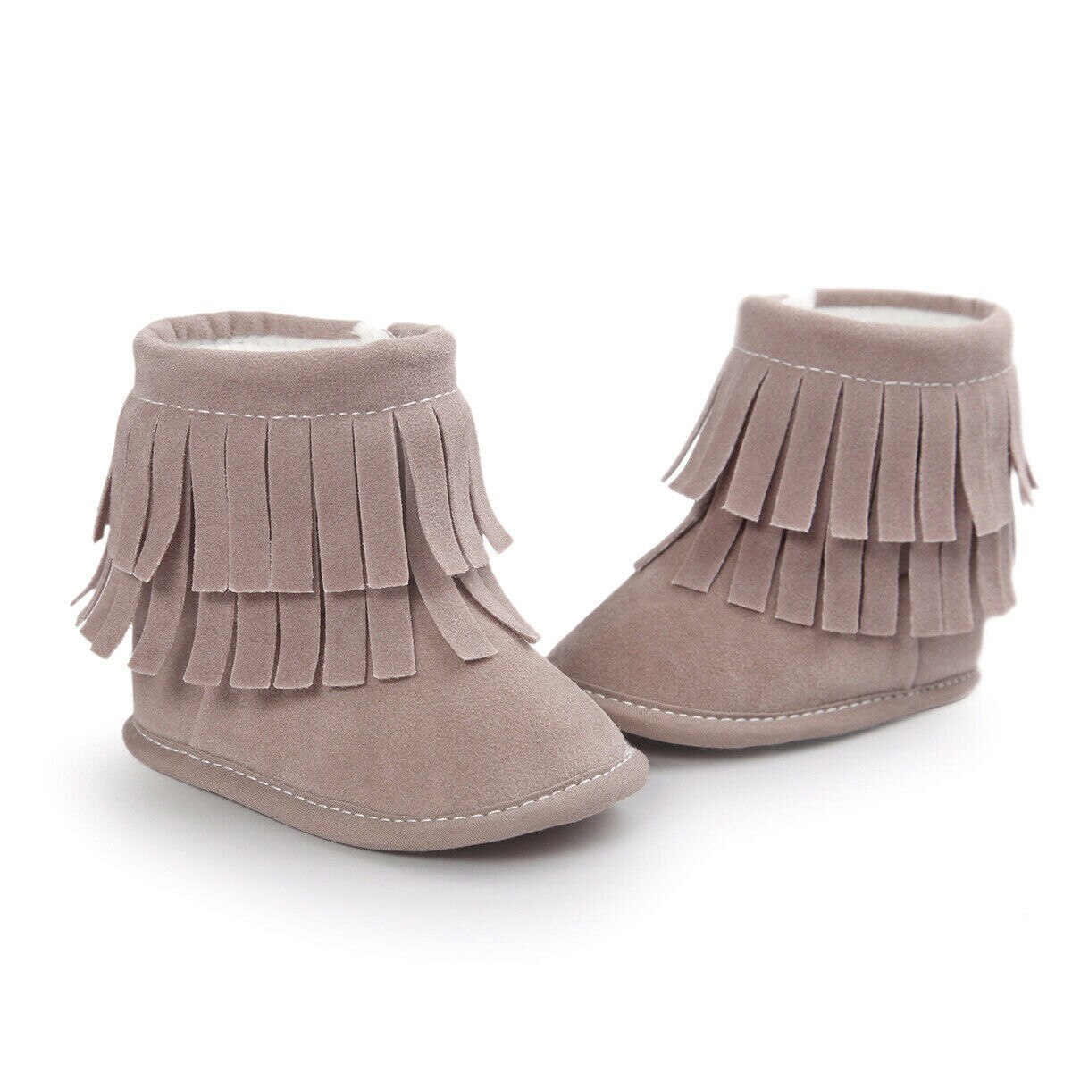 Criança Borla Botas de inverno Do Bebê Das Meninas do Menino Quente Botas de Neve Infantil Nebworn Bebê Suave Sole Berço Sapatos de Algodão: 2 / 6 to 8 Months