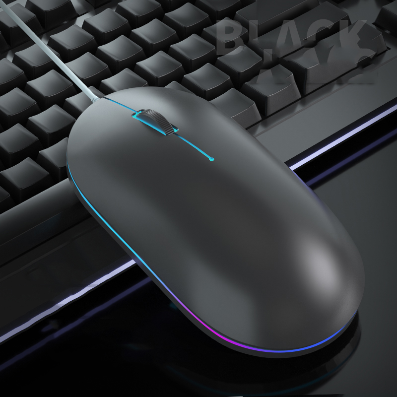 USB Wired Gaming Mouse 1000DPI Mouse Gamer Mice For PC Gamer Laptop Computer Backlight Ergonomic Magic Gaming Mause Slient Mouse: Black