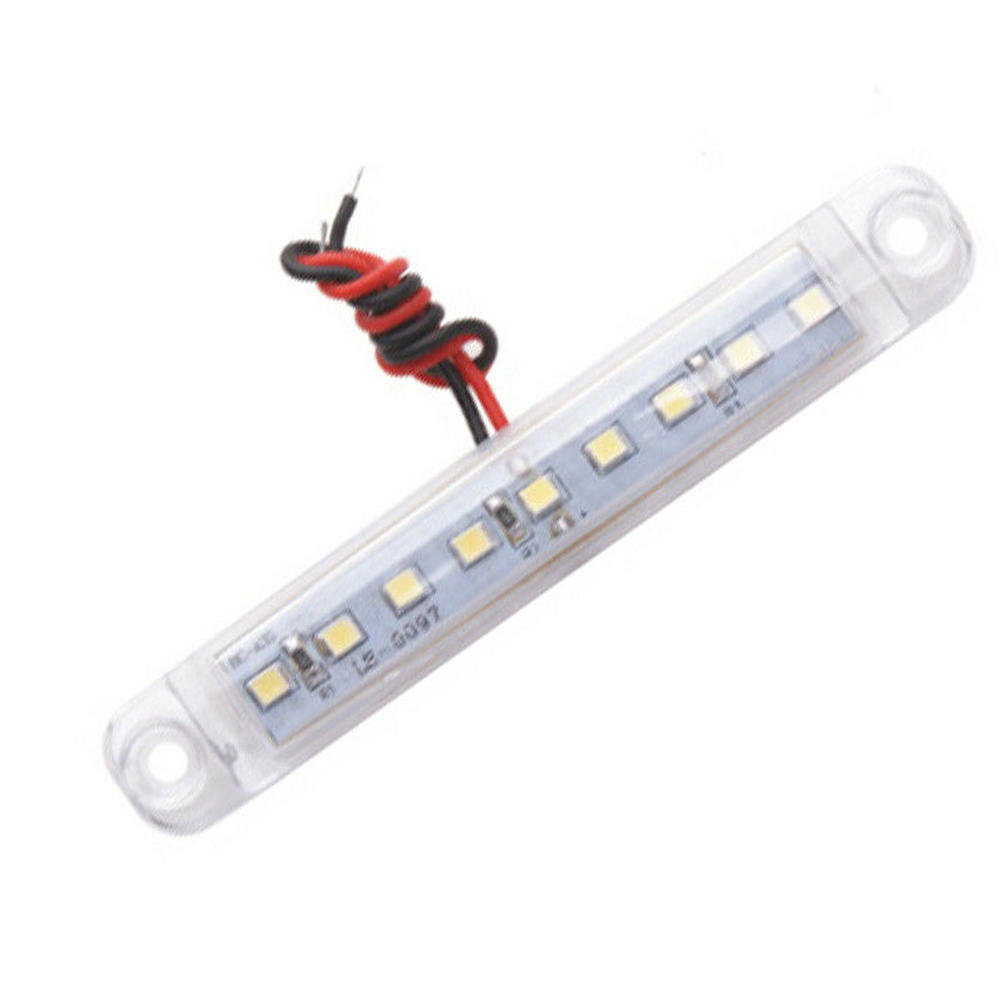 10 st vit bil yttre ljus 24v 9 smd led auto bil buss lastbil vagnar sidomarkör blinkers släpvagn ljus bakre sidoljus