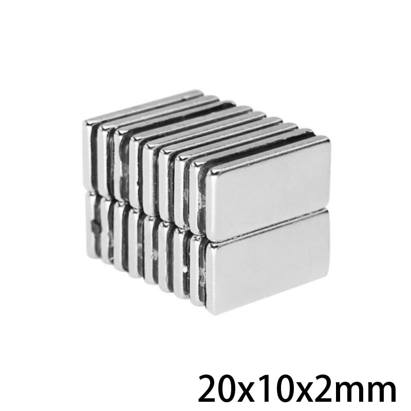 10 ~ 100 Pcs 20X10X2 Mm Zeldzame Aarde Magneet 20mmX10mm Blok Rechthoekige Magneten 20X10X2 Mm Permanente Neodymium Magneet 20*10*2 Mm