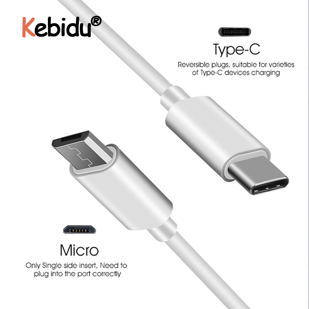 Usb Type-C Om Micro Usb Datakabel 1M Voor Android Micro Usb Naar Type-C USB-C Kabels Voor Macbook Usbc Data Cord Wit