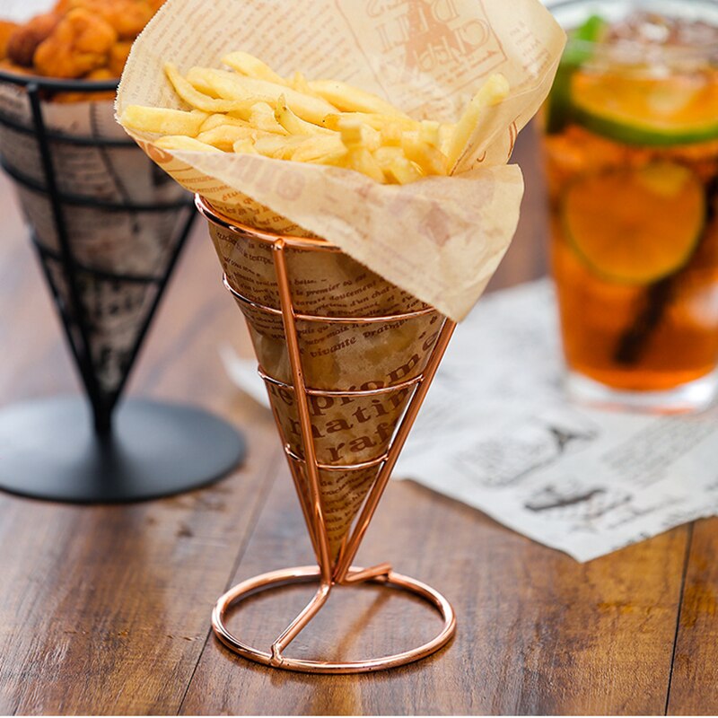 Rejilla de acero inoxidable para aperitivos, para freír pollo, patatas fritas, Bar, restaurante, vajilla creativa