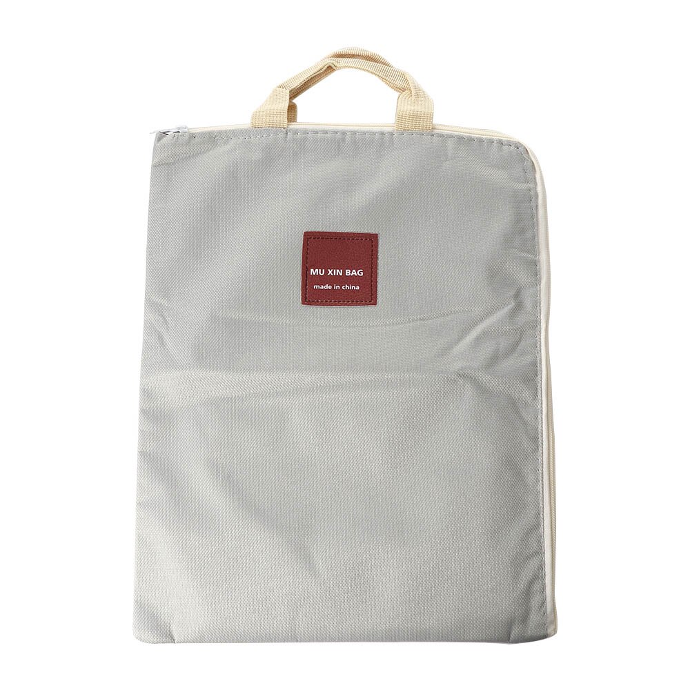 Large Zipper Canvas Organizer Bag A4 Size File Pocket File Bag File Folder Document Bag Briefcase: Gray