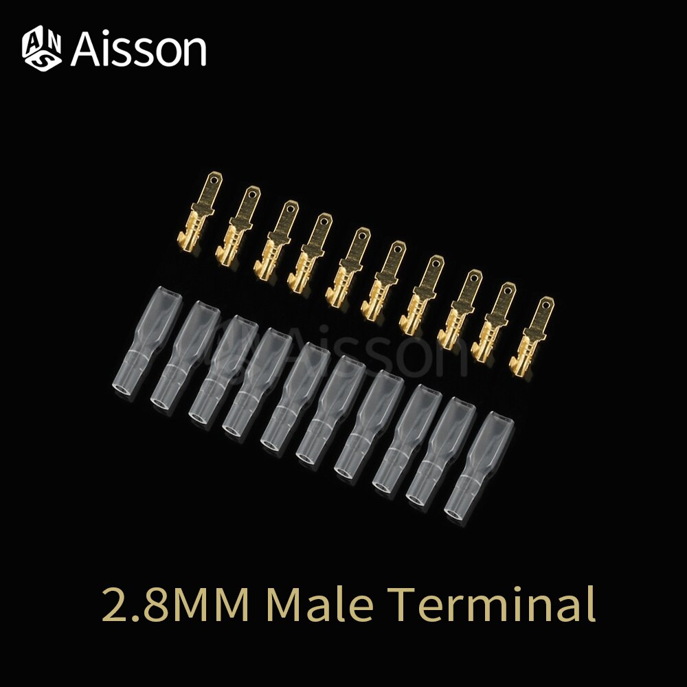 10 Stks/partij 2.8Mm 4.8Mm 6.3Mm De Isolerende Insert Voorjaar Man Vrouw Terminal Van De Plug Met Transparante cover: 2.8mm Male