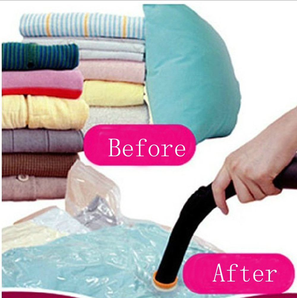 Vacuum Storage Bag For Clothes Transparent Foldable Extra Large Seal Compressed Organizer Bag Reusable Space Saving Bag#T2