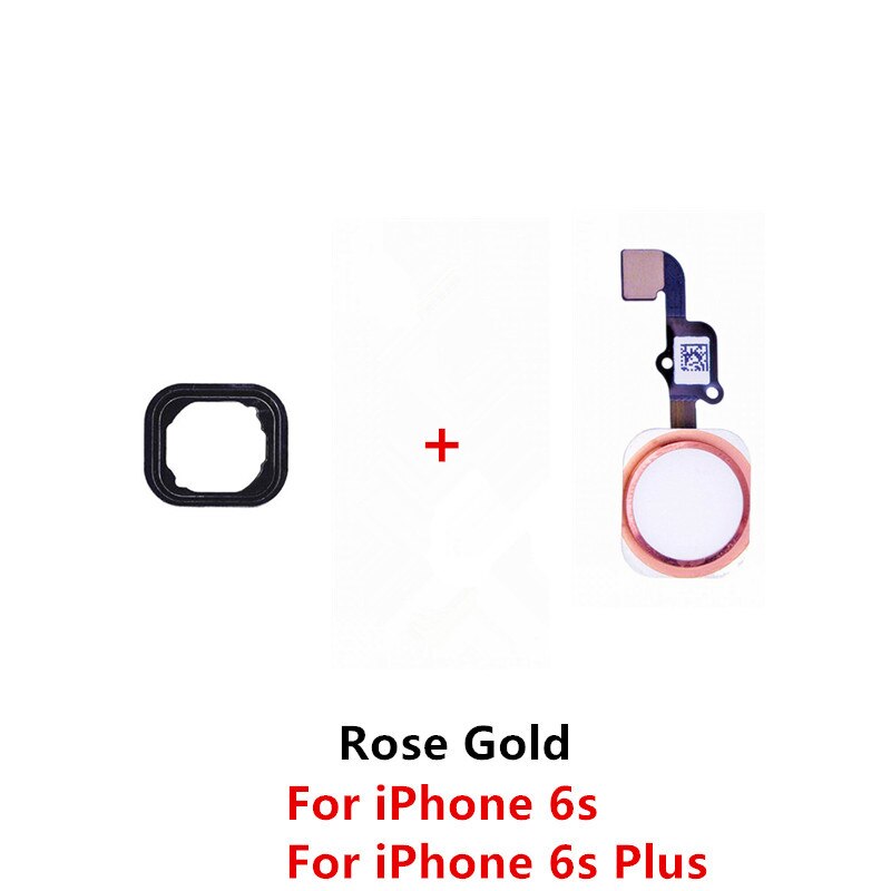 Return Back Home Button Assembly Flex Cable Sticker Menu Sensor Ribbon For iPhone 5s 6s 6 7 8 Plus SE Fingerprint No Touch ID: 6s or6splus RoseGold