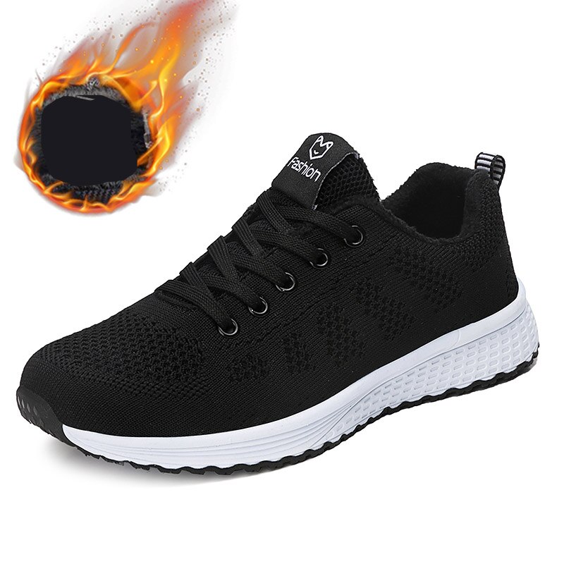 Winter warme fleece schoenen dames winter thermische dikke sneakers zachte comfortabele fleece schoen veterschoenen dames sportschoenen vrouw