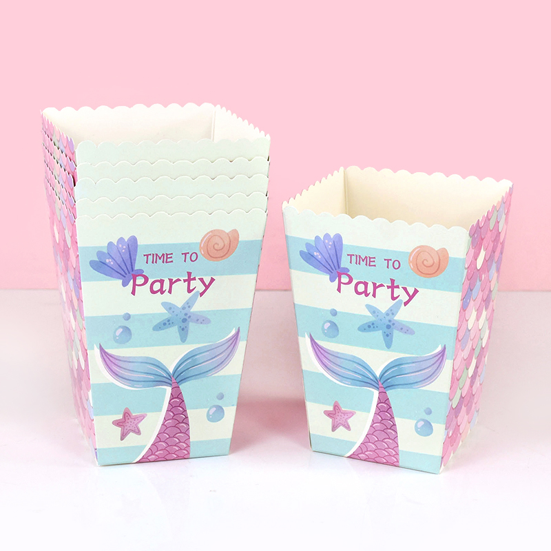 6pcs Gender Reveal Boy or Girl Popcorn Box Team Boy Girl Candy Treat Box Baby Shower Birthday Party Decor Packaging Supplies: Deep Sapphire