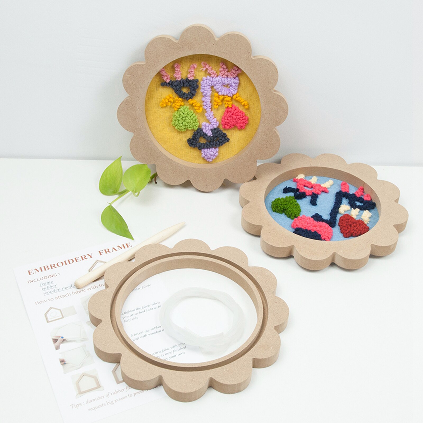 Embroidery Wood Frame Circle Hoop Cross Stitch Craft Rack Handmade Sewing Kit
