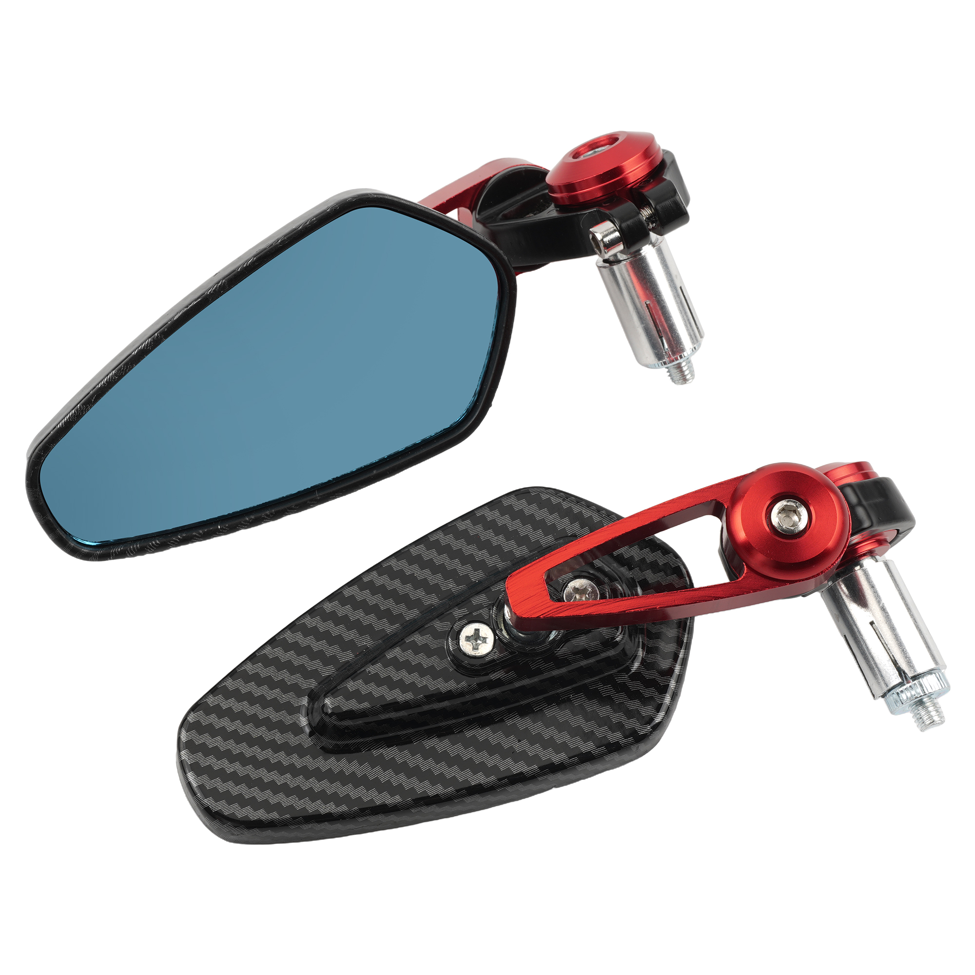 Motorcross 360 Draaibare Omgekeerde Achteruitkijkspiegel Motorfiets Carbon Fiber Accessoires Einde Stuur Gemodificeerde Spiegel