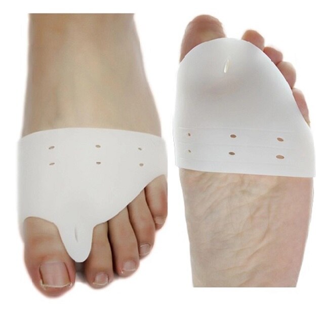 Antepié de silicona almohadillas Gel plantillas pedicura calcetines juanetes Corrector separador para dedos del pie Hallux Valgus corrección cojín Gel almohadilla: 1 Pair L