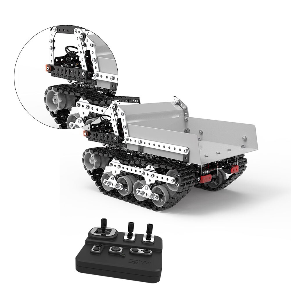 934PCS/Set Dump Truck Portable Remote Control DIY Tracked 10CH Car Model Toy Educational Plaything Dump Truck for