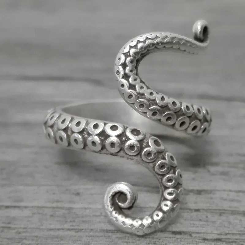 Europäischer stil, schlichte retro-persönlichkeit, oktopus-punktrend, ändern oktopus, offener Ring