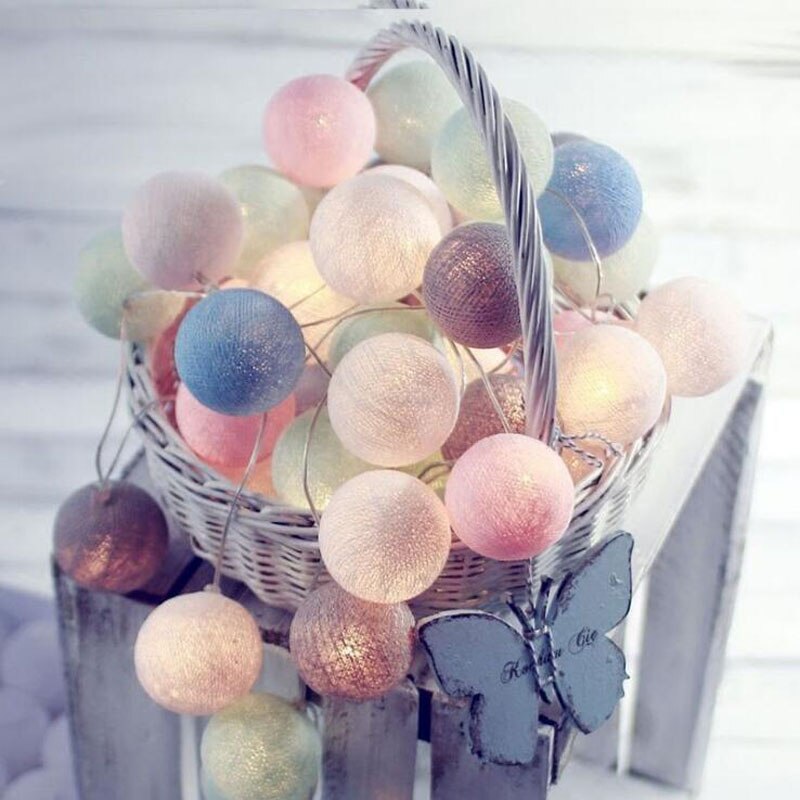 3M 20 LED Baumwolle Luminous Ball Kinder Spielzeug für Kinder Glowing In The Dark USB Ladung Liefern String Licht birne Saiten Lampen: Macaron