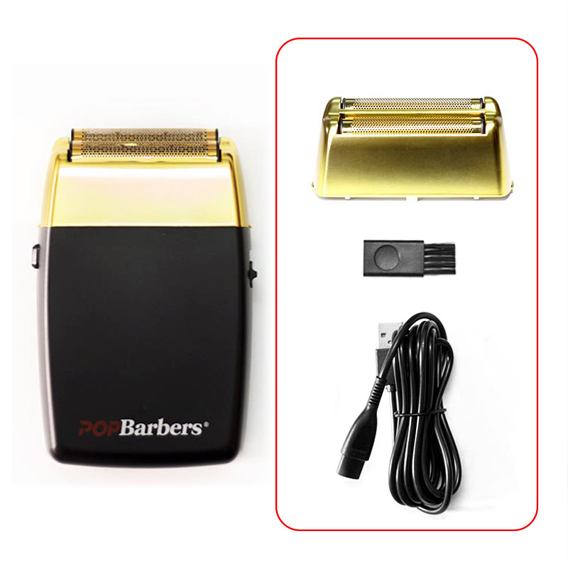 11000 RPM POP Barbers P620 Electric Men's Beard Trimmer Double Foil Shaver Electric Shaver USB Hair Cutting Machine: Dark Khaki