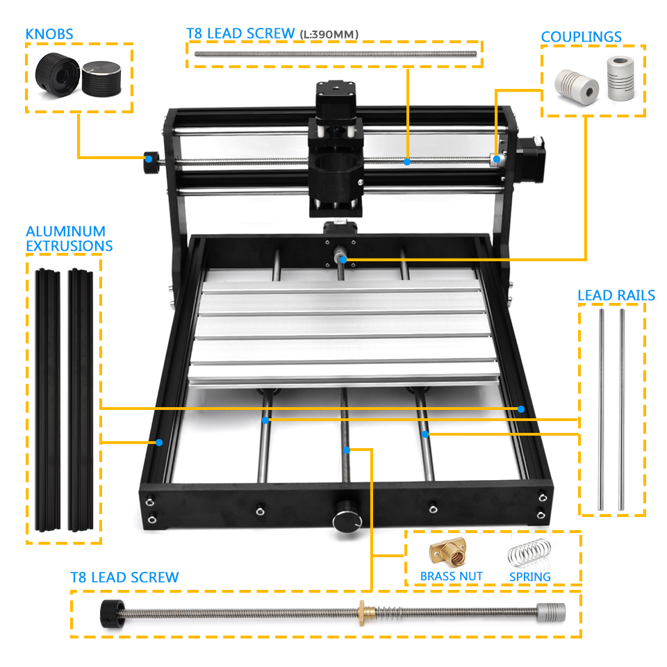Daedalus CNC 3018 pro Extension Upgrade Kit 3018 to 3040 Compatible with 3018 Pro Engraving Milling Machine CNC DIY Kit