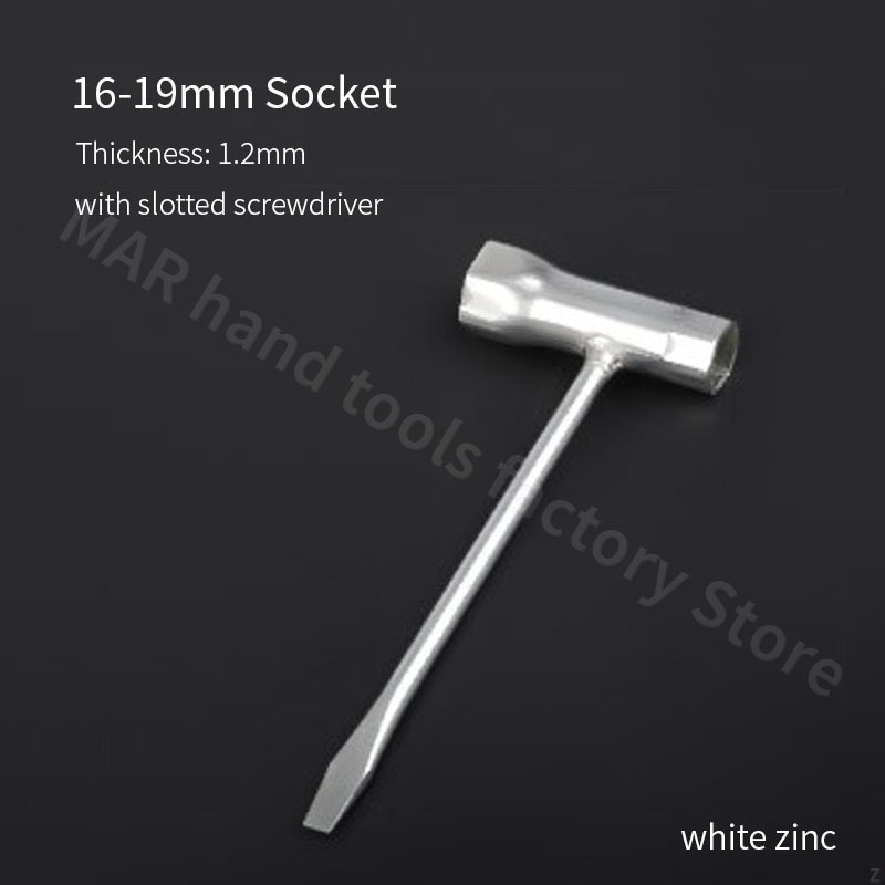 Socket Wrench With Slotted And Phillips Head Spark Plug T-shaped Mini Wrench Multifunctional Carbon Steel Chain Saw Lawn Mower: G