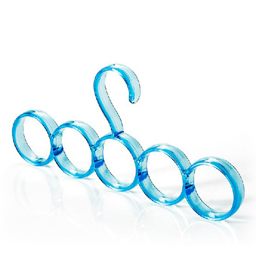 Cintre transparent pour écharpes, permettant de gagner de l'espace, organisateur de placard à 5 trous, cravate ronde, simples vêtements européens, stockage d'écharpes, en tissu
