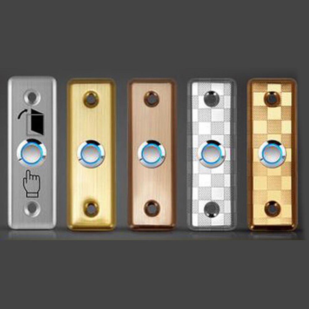 LED Light Stainless Steel Exit Button Push Switch Door Sensor Opener Release for Access Control