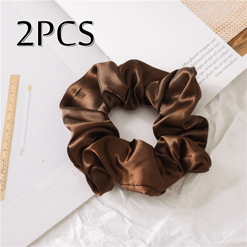 Oversized Scrunchies Grote Rubber Hair Ties Elastische Haarbanden Girs Paardenstaart Houder Glad Satijn Chouchou Vrouwen Haar Accessoires: C2-2PCS