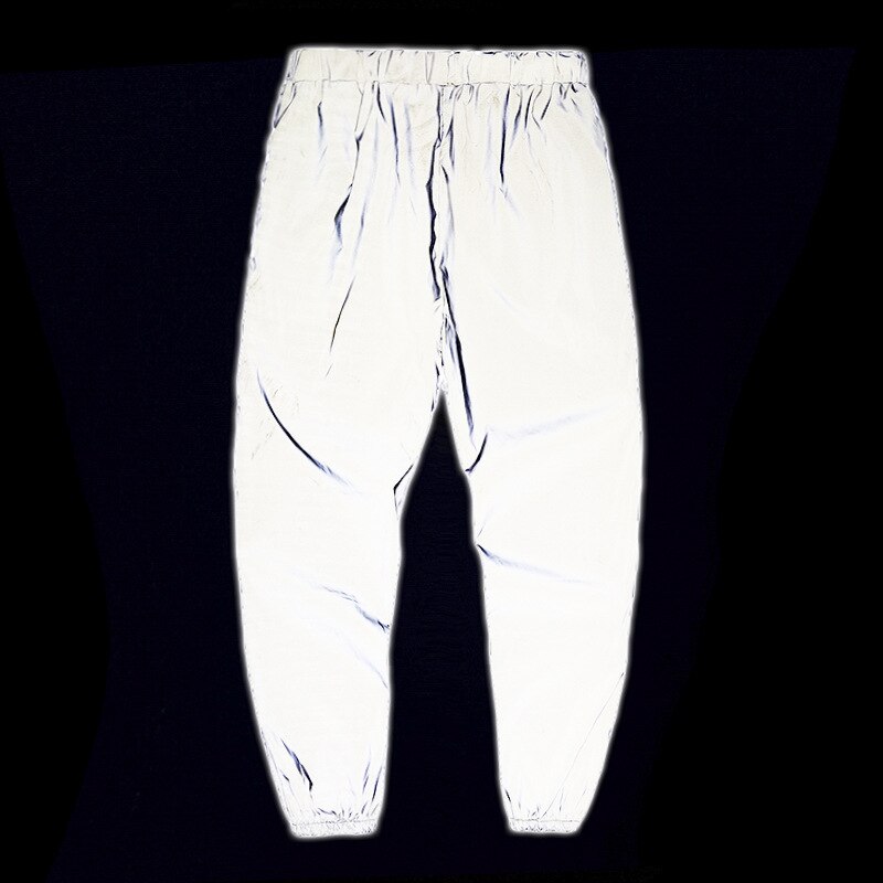 Reflekterande byxor original par dubbel elastisk midja knytbyxor byxor joggingbyxor europeisk storlek