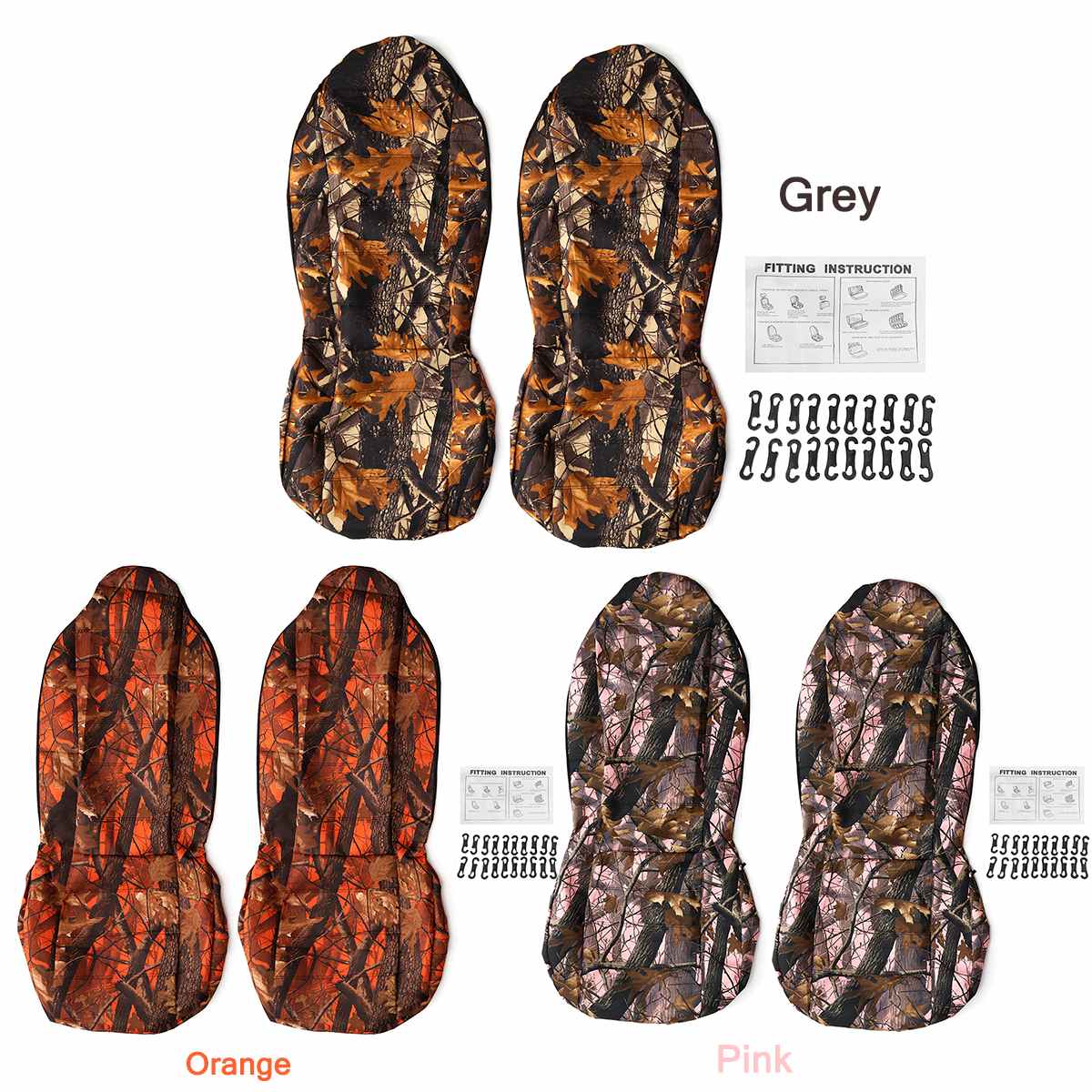 2 Stuks Auto Seat Cover Set Camo Camouflage Stof Voor-en Back Protector Fit Voor Jeep Pickup Truck Suv Meest auto