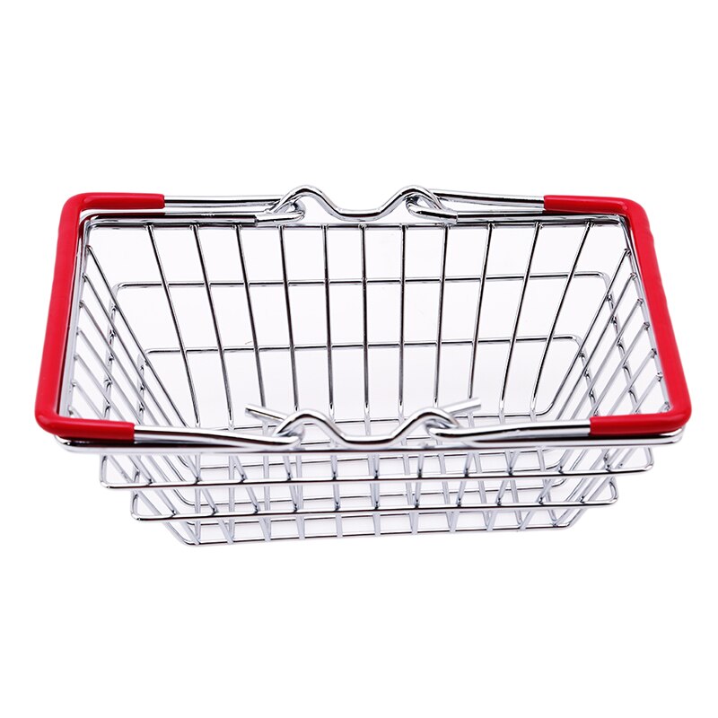 Mini chariot de courses pliable pour enfants, jouets de simulation pour bébés, chariot de supermarché, chariot à main, panier de rangement, jouets amusants: Rouge