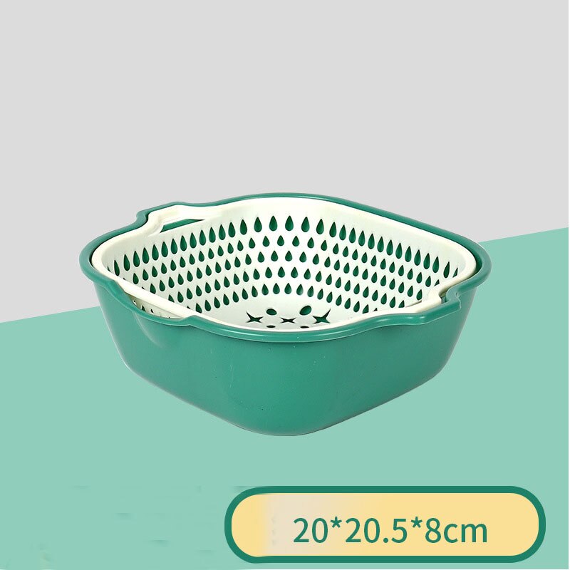 Cestello di scarico doppio da cucina colino di lavaggio per frutta e verdura cestello di stoccaggio in plastica colino di pulizia: M4