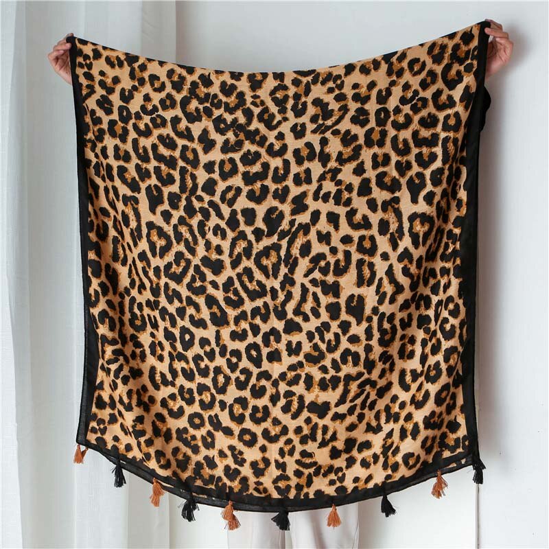180*90cm kvinder tørret tørklæde i leopardprint blød temmelig stor leopard stjal tynd bomuld varm nok store sjaler cachecol wraps: Mørk khaki
