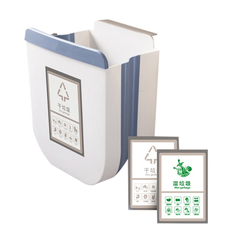 -Kitchen Trash Bin Recycling Bin Separation Zero Waste Sorting Collection Bin Mini Trash Bin: Blue