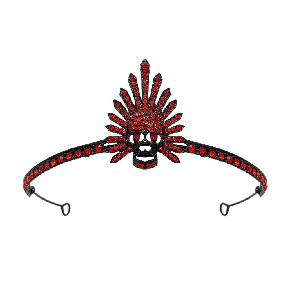 Couronne de Tête de Mort Gothique en Plastique pour ixd'Halloween, Bandeau de Sauna, Sorcière, Noir, Mascotte, Pièce, Décorations, Dame: Couleur or pur