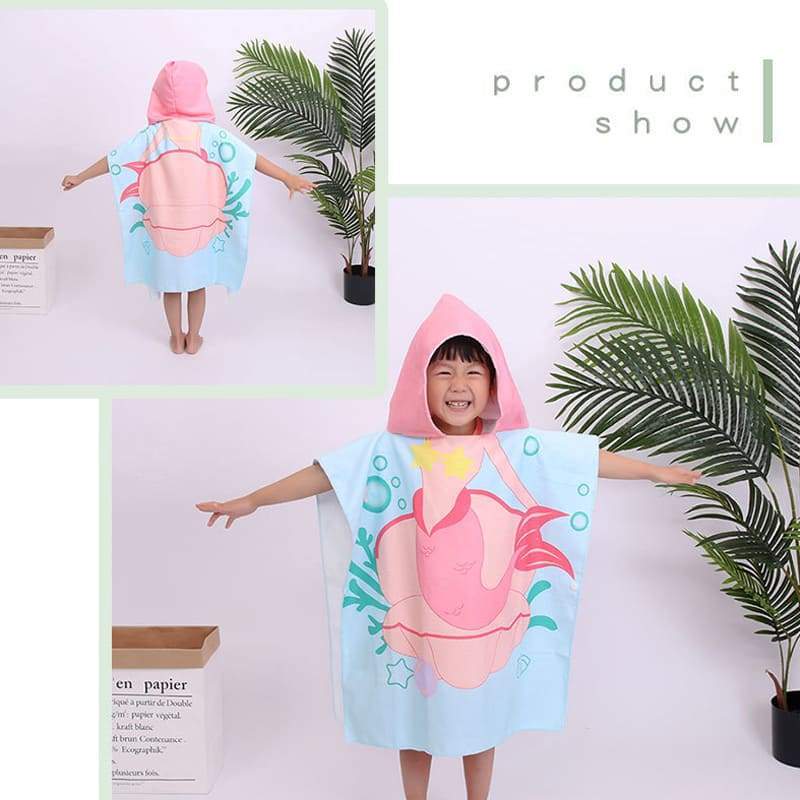 Poncho para niños y bebés, albornoz con capucha, Toalla de baño con capucha, toallas de baño de playa, Toalla de baño de secado rápido,
